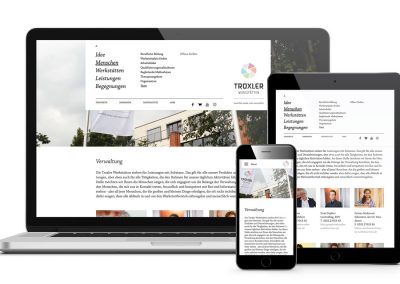 Troxler Werkstätten Website